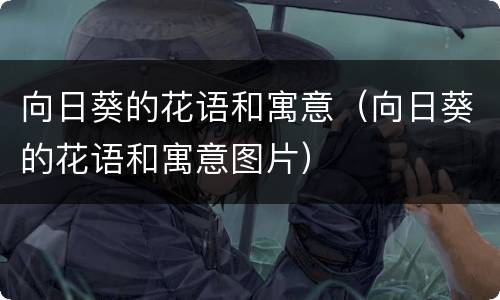 向日葵的花语和寓意（向日葵的花语和寓意图片）
