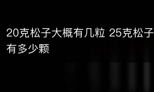 20克松子大概有几粒 25克松子有多少颗