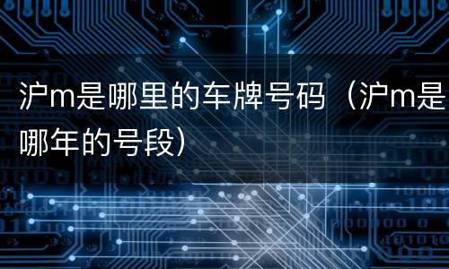 沪m是哪里的车牌号码（沪m是哪年的号段）