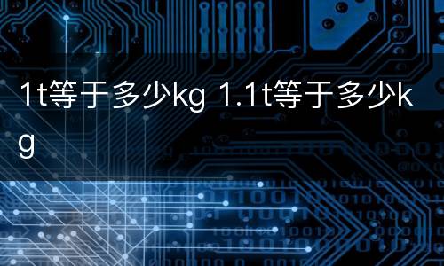1t等于多少kg 1.1t等于多少kg