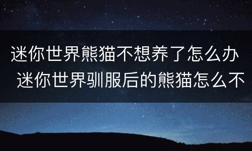 迷你世界熊猫不想养了怎么办 迷你世界驯服后的熊猫怎么不让他跟着