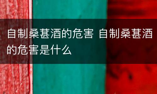 自制桑葚酒的危害 自制桑葚酒的危害是什么