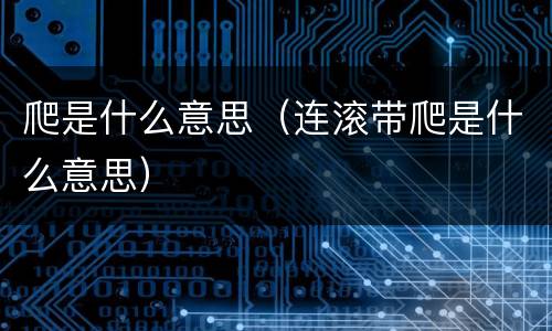 爬是什么意思（连滚带爬是什么意思）