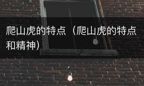 爬山虎的特点（爬山虎的特点和精神）