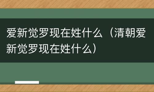 爱新觉罗现在姓什么（清朝爱新觉罗现在姓什么）