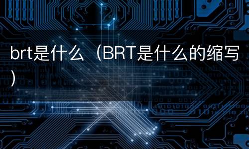 brt是什么（BRT是什么的缩写）