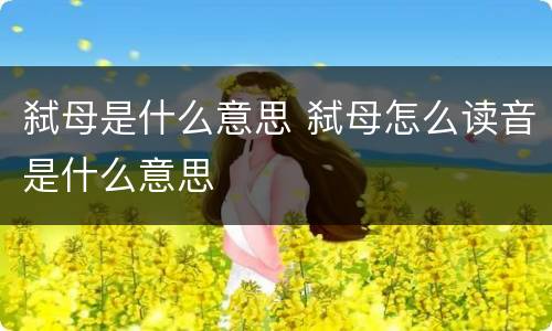 弑母是什么意思 弑母怎么读音是什么意思