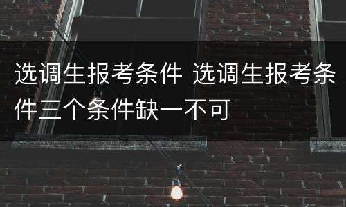 选调生报考条件 选调生报考条件三个条件缺一不可