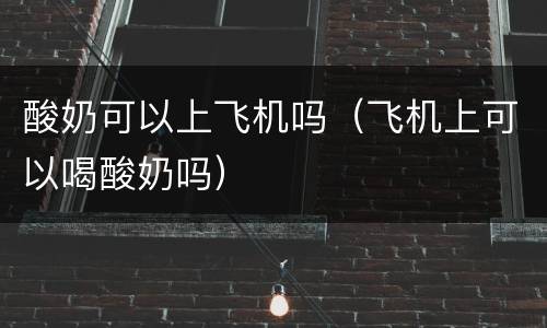 酸奶可以上飞机吗（飞机上可以喝酸奶吗）