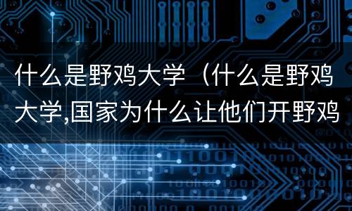什么是野鸡大学（什么是野鸡大学,国家为什么让他们开野鸡大学?）