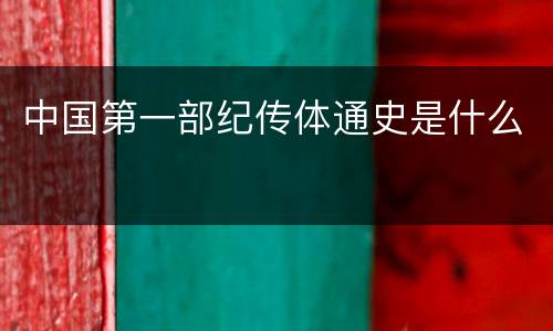中国第一部纪传体通史是什么