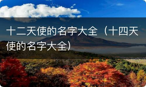 十二天使的名字大全（十四天使的名字大全）