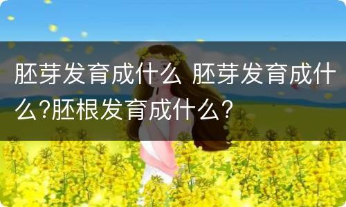 胚芽发育成什么 胚芽发育成什么?胚根发育成什么?
