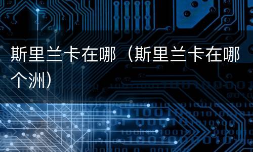 斯里兰卡在哪（斯里兰卡在哪个洲）