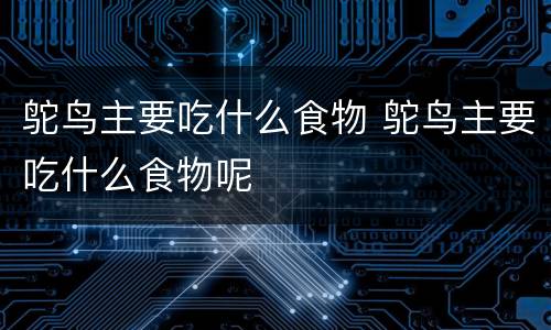 鸵鸟主要吃什么食物 鸵鸟主要吃什么食物呢