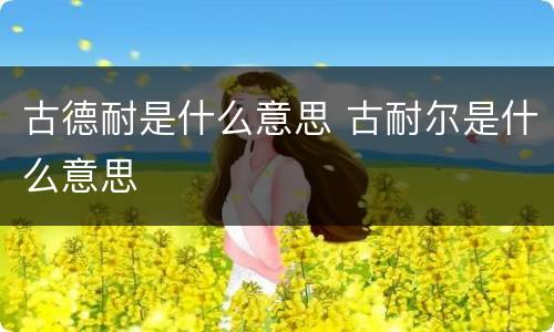 古德耐是什么意思 古耐尔是什么意思