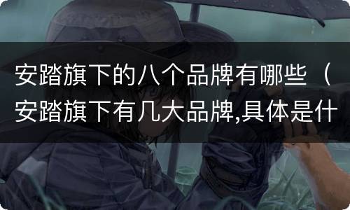 安踏旗下的八个品牌有哪些（安踏旗下有几大品牌,具体是什么?）