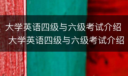 大学英语四级与六级考试介绍 大学英语四级与六级考试介绍对比