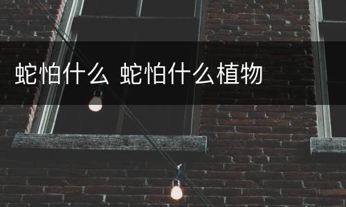 蛇怕什么 蛇怕什么植物