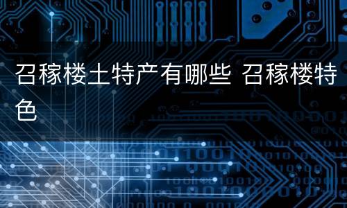 召稼楼土特产有哪些 召稼楼特色