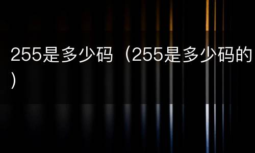 255是多少码（255是多少码的）