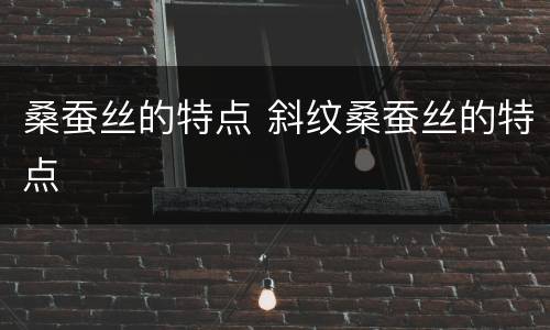 桑蚕丝的特点 斜纹桑蚕丝的特点