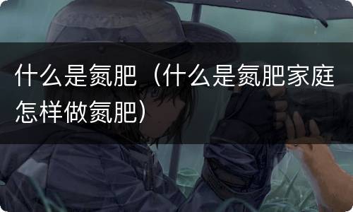 什么是氮肥（什么是氮肥家庭怎样做氮肥）
