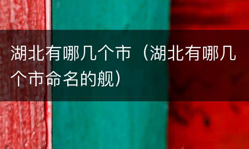 湖北有哪几个市（湖北有哪几个市命名的舰）