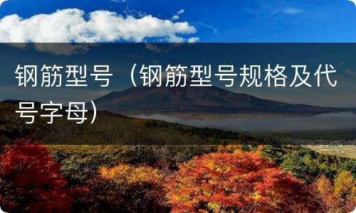 钢筋型号（钢筋型号规格及代号字母）