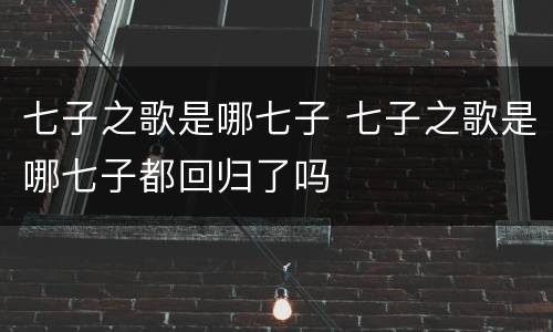 七子之歌是哪七子 七子之歌是哪七子都回归了吗