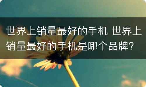 世界上销量最好的手机 世界上销量最好的手机是哪个品牌?