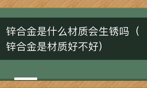 锌合金是什么材质会生锈吗（锌合金是材质好不好）