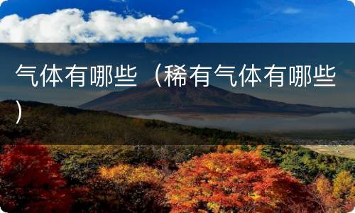 气体有哪些（稀有气体有哪些）
