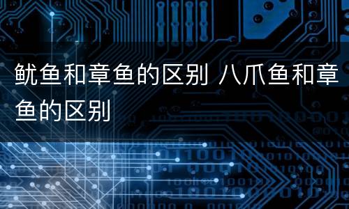 鱿鱼和章鱼的区别 八爪鱼和章鱼的区别