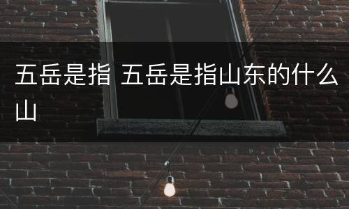 五岳是指 五岳是指山东的什么山