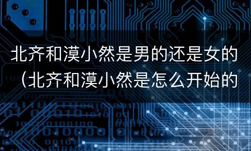 北齐和漠小然是男的还是女的（北齐和漠小然是怎么开始的）
