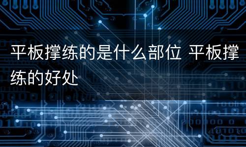 平板撑练的是什么部位 平板撑练的好处