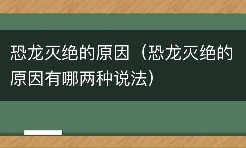 恐龙灭绝的原因（恐龙灭绝的原因有哪两种说法）