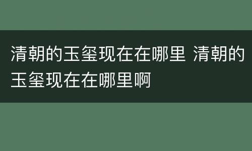 清朝的玉玺现在在哪里 清朝的玉玺现在在哪里啊