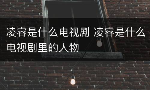 凌睿是什么电视剧 凌睿是什么电视剧里的人物