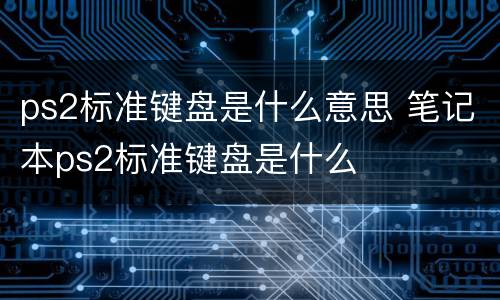 ps2标准键盘是什么意思 笔记本ps2标准键盘是什么