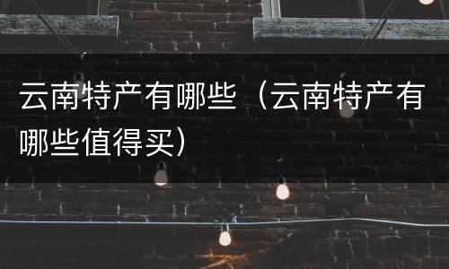 云南特产有哪些（云南特产有哪些值得买）