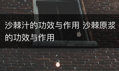 沙棘汁的功效与作用 沙棘原浆的功效与作用