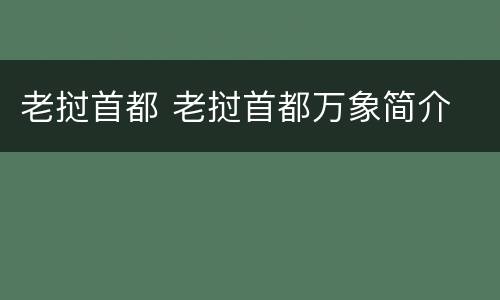 老挝首都 老挝首都万象简介