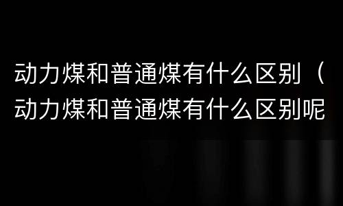动力煤和普通煤有什么区别（动力煤和普通煤有什么区别呢）
