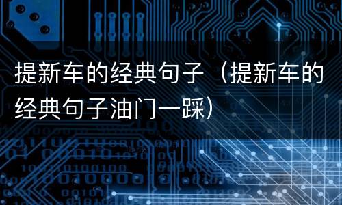 提新车的经典句子（提新车的经典句子油门一踩）