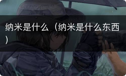 纳米是什么（纳米是什么东西）