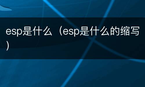 esp是什么（esp是什么的缩写）