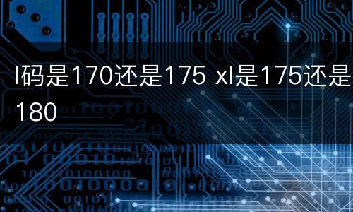 l码是170还是175 xl是175还是180
