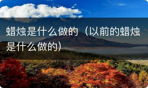 蜡烛是什么做的（以前的蜡烛是什么做的）